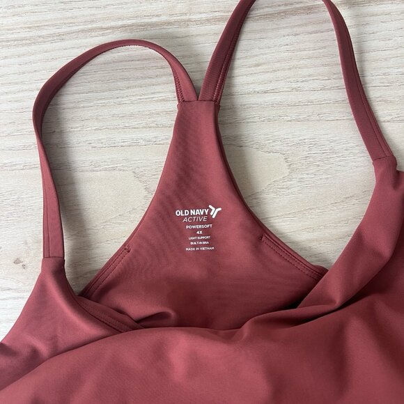 Old Navy Powersoft Longline Sports Bra Plus Size 4X Cherry Birch 579253 - Picture 4 of 9
